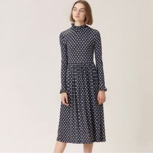 Stine Goya Clarabelle Star Print Light Jersey Long Sleeve Midi Dress Women’s S